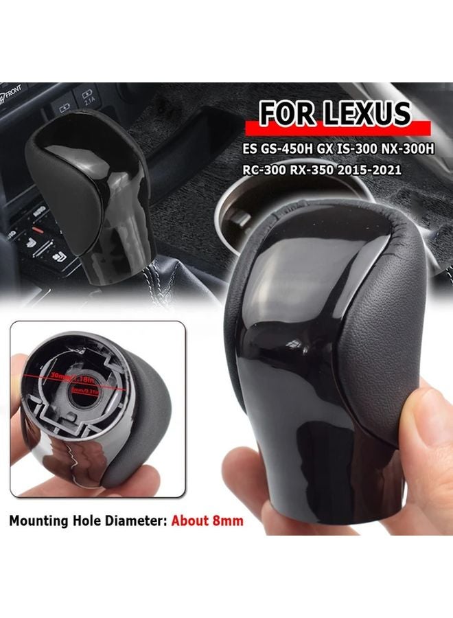 Bright Black Black Leather Gear Shift Knob For Lexus GX300h RC300 RX350 2015 2021 - Image 4